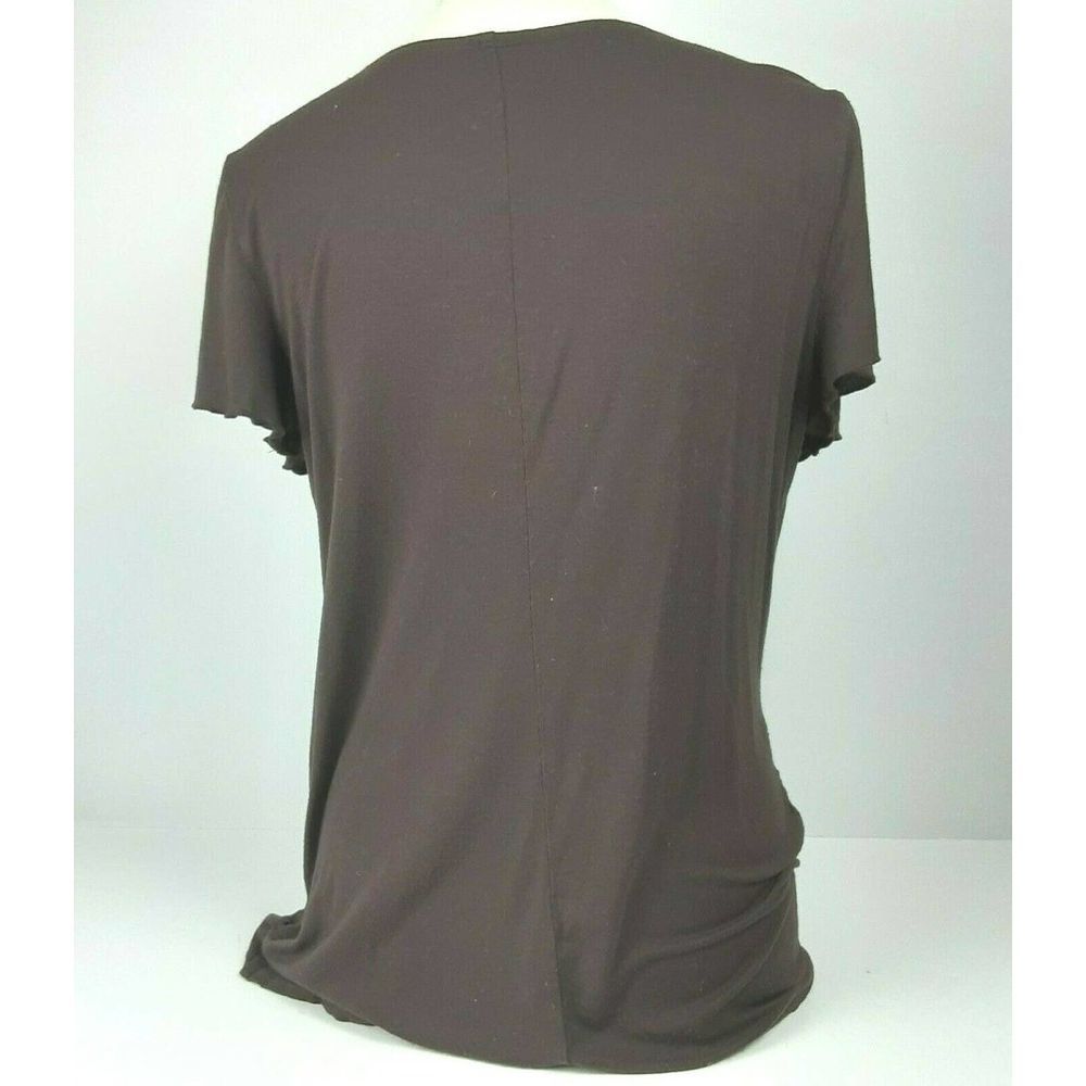 Vintage ALYX Brown Studded Sequin Stretchy Drape Neck Blouse Top XL - Picture 4 of 8